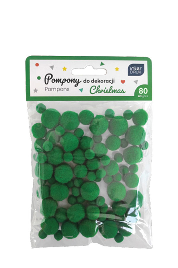 Πομ πομ 10mm 15mm 20mm 80τμχ descrido πράσινο 378095