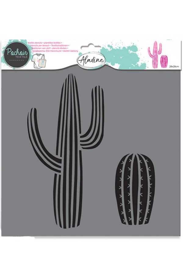 Στένσιλ ζωγραφικής πλαστικό Pachair Textile 28cm Κάκτοι ALADINE 81011
