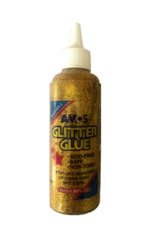 Κόλλα glitter AMOS χρυσό 120ml GCL120P5