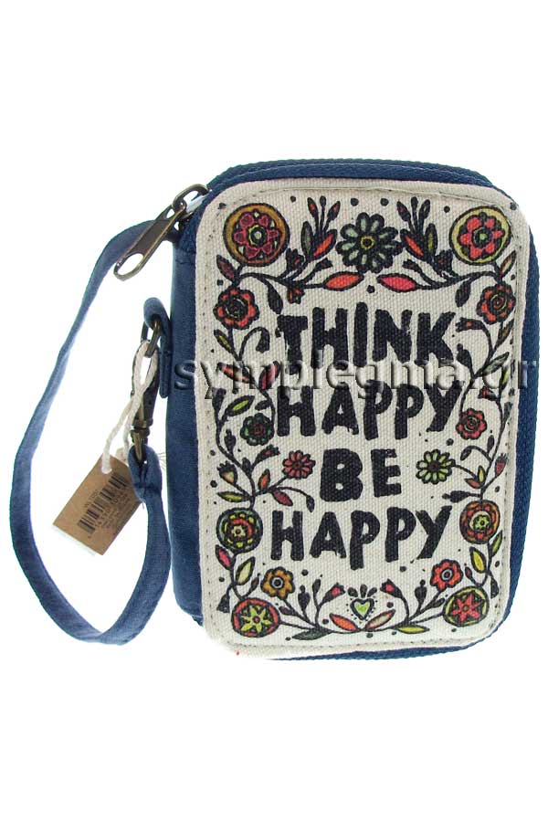 Natural Life Πορτοφόλι με φερμουάρ Think happy be happy WLT057