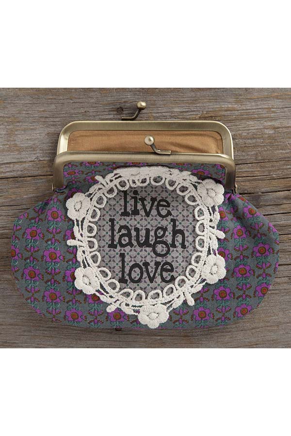 Natural Life Πορτοφόλι με κούμπωμα Live Laugh Love CPRS107