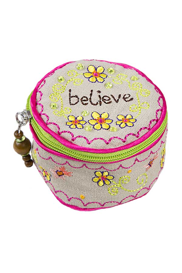 Μπιζουτιέρα υφασμάτινη Natural Life Believe BAG004