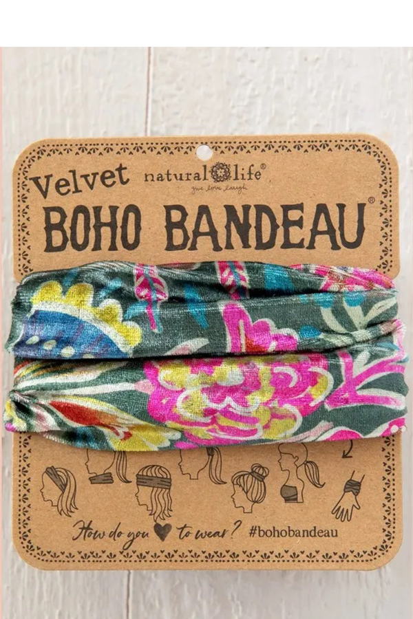 Κορδέλα μαλλιών μπαντάνα Velvet Boho Bandeau Natural life BBW271