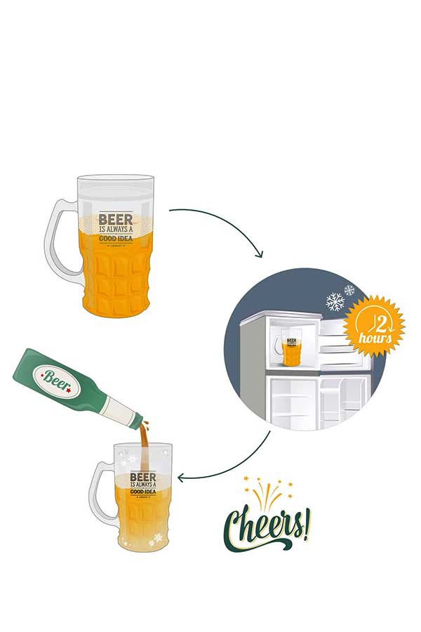 Ποτήρι μπύρας κατάψυξης Cooling Beer Mug Legami BMUG0001 