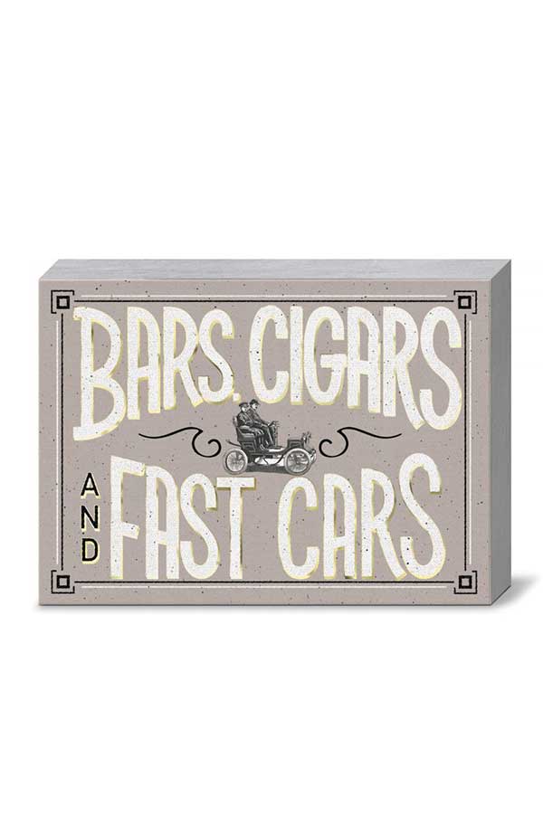 Κάδρο ξύλινο Bars Cigars Fast Cars 38202