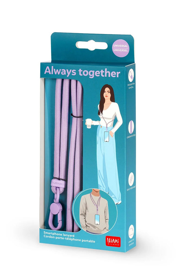Κορδόνι smartphone Legami Always Together λιλά PHL0006