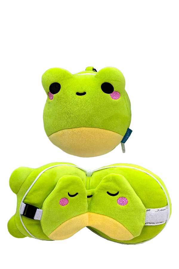 Μαξιλάρι ταξιδίου και μάσκα ματιών Puckator Βάτραχος CUSH418