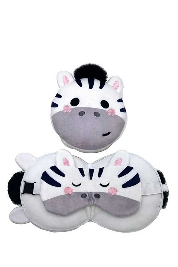 Μαξιλάρι ταξιδίου και μάσκα ματιών Puckator Ζέβρα CUSH312