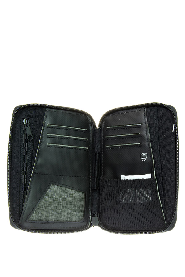 POLO Πορτοφόλι με φερμουάρ WALLET RFID BIG μαύρο 93801202