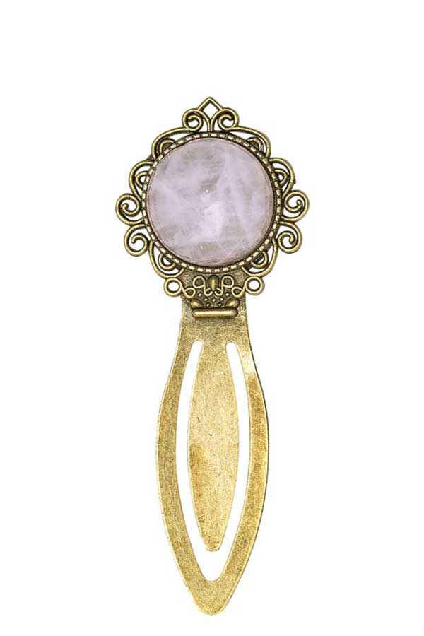 Σελιδοδείκτης με ημιπολύτιμο λίθο moses ροζ χαλαζία 63533