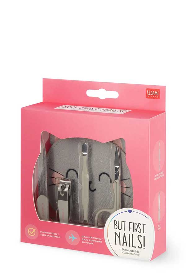 Σετ μανικιούρ 4 τμχ σε θήκη But first nails Legami Γατούλα MST0002