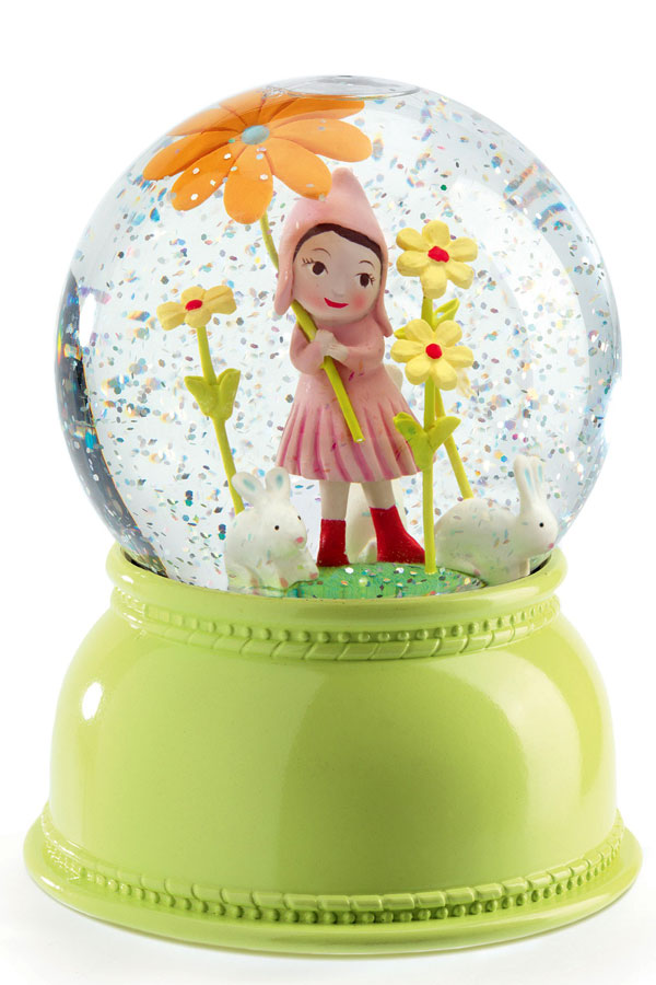 Φωτιστικό επιτραπέζιο χιονόμπαλα κοριτσάκι με λουλούδι Djeco 03404