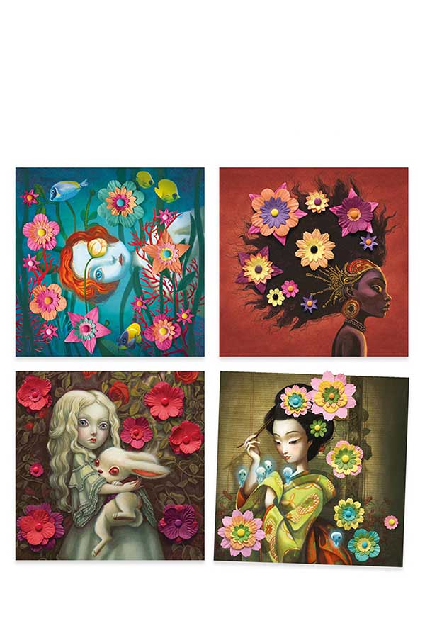 Σετ χειροτεχνίας 3D Djeco Λουλουδένια στεφάνια σε γυναίκες DJ09455