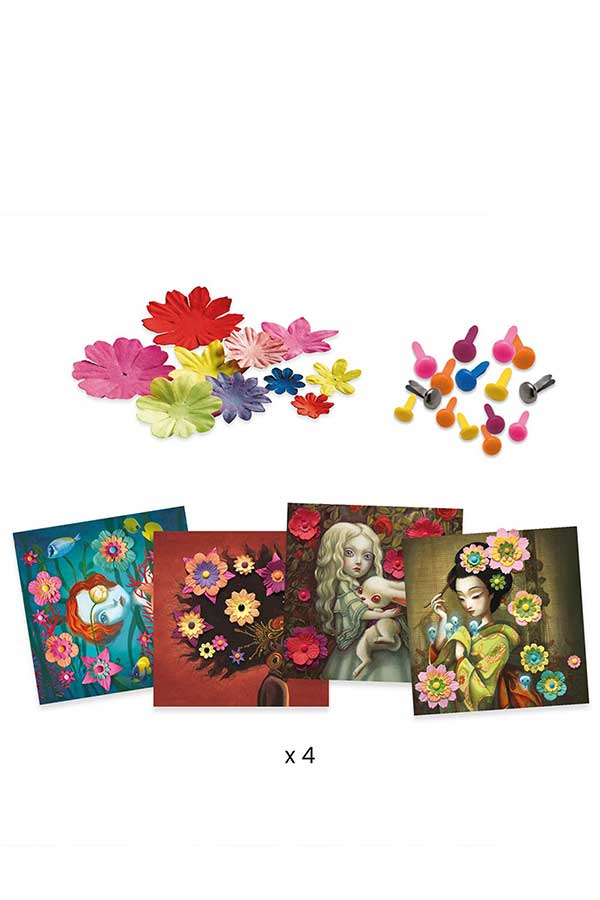 Σετ χειροτεχνίας 3D Djeco Λουλουδένια στεφάνια σε γυναίκες DJ09455