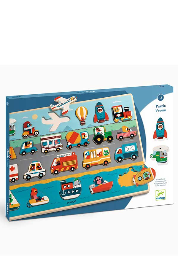 Παζλ σφηνώματα 22 τεμαχίων Djeco Οχήματα DJ01831
