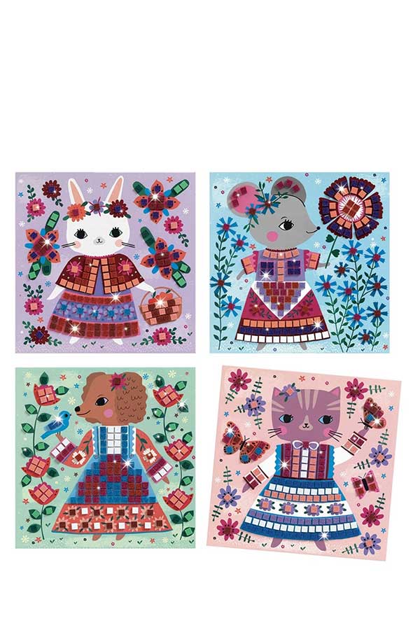 Κατασκευή Μωσαϊκό με γκλίτερ Djeco Χαριτωμένα ζωάκια DJ09425