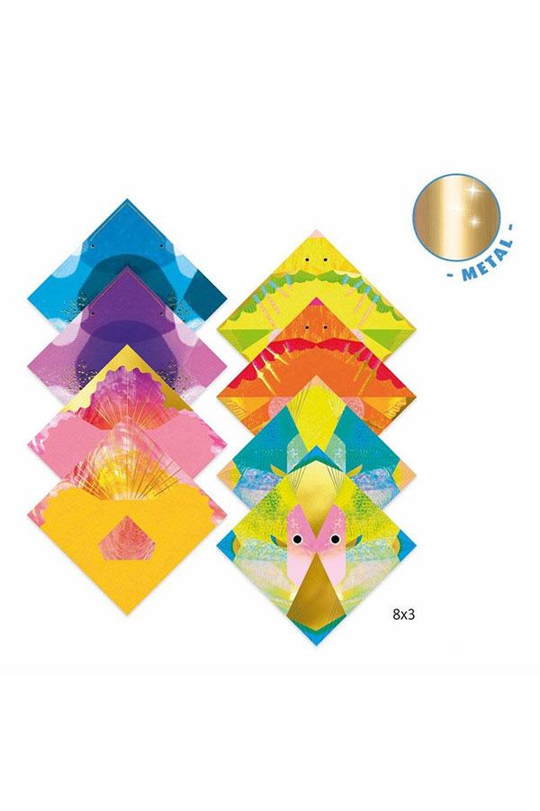 Κατασκευή Origami με μεταλλικό εφέ Djeco ψαράκια DJ08755