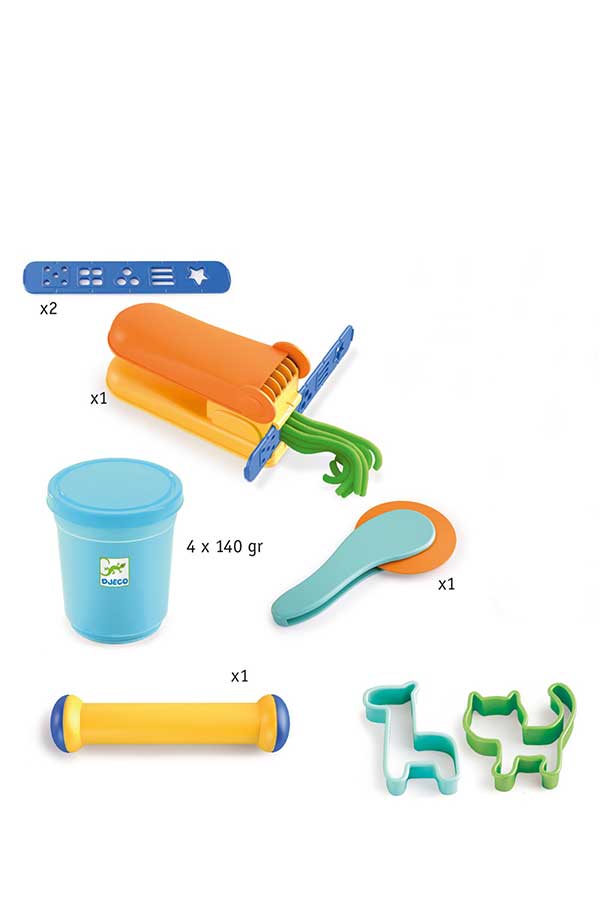 Σετ 4 πλαστοζυμαράκια και 15 εργαλεία Djeco  DJ09020