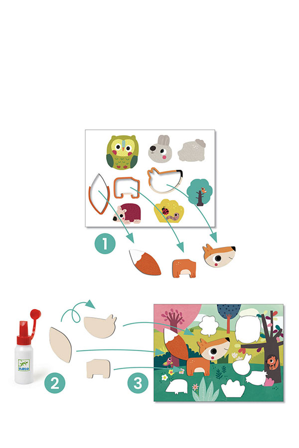 Κατασκευή το πρώτο μου κολλάζ Djeco Ζωάκια DJ09874