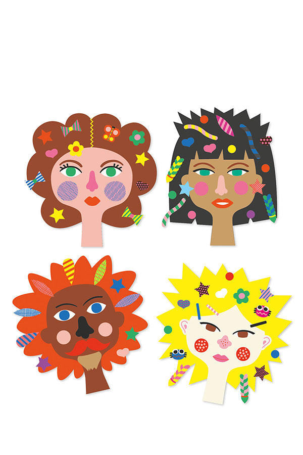 Κατασκευή κολλάζ με αυτοκόλλητα Djeco Κομμωτήριο DJ09045