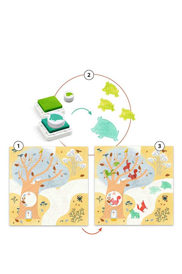 Ζωγραφίζω με στάμπες Djeco Ζωάκια DJ09953