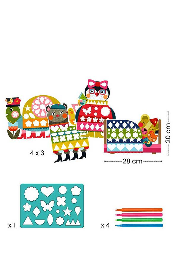 Ζωγραφίζω με στένσιλ Djeco Ζωάκια DJ09888