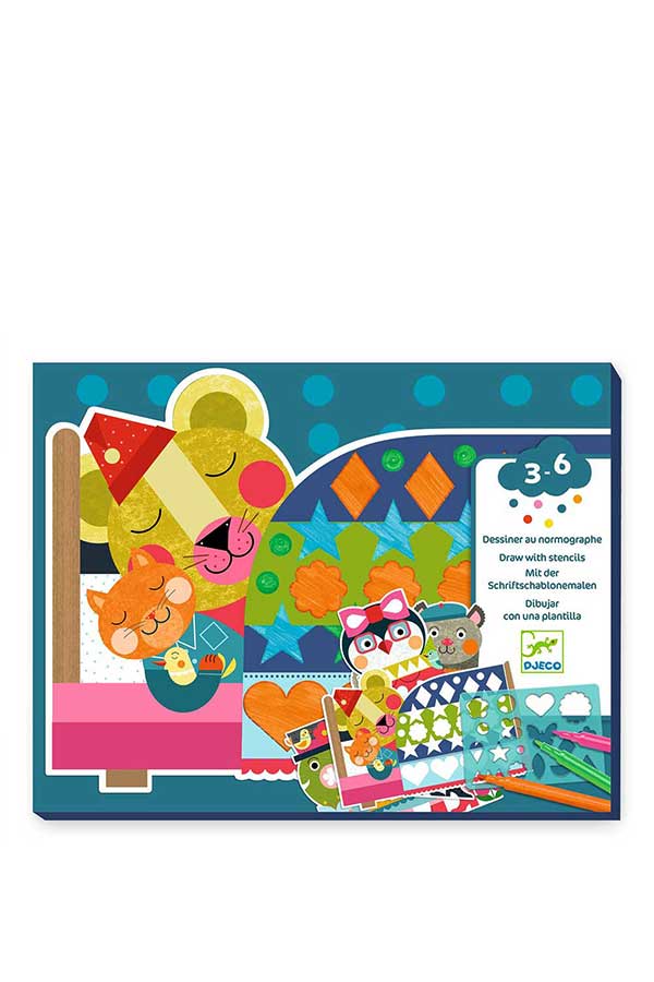 Ζωγραφίζω με στένσιλ Djeco Ζωάκια DJ09888