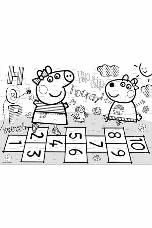 Παζλ 48 τεμαχίων γίγας χρωματισμού Peppa pig Luna 000482486