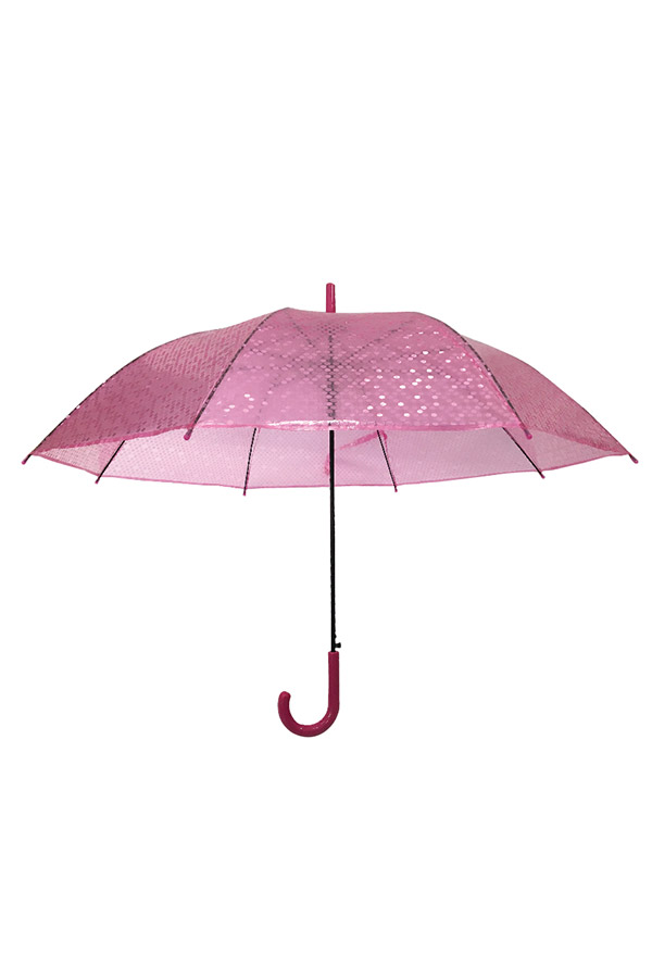 Ομπρέλα μπαστούνι διάφανη φούξια trend 0282