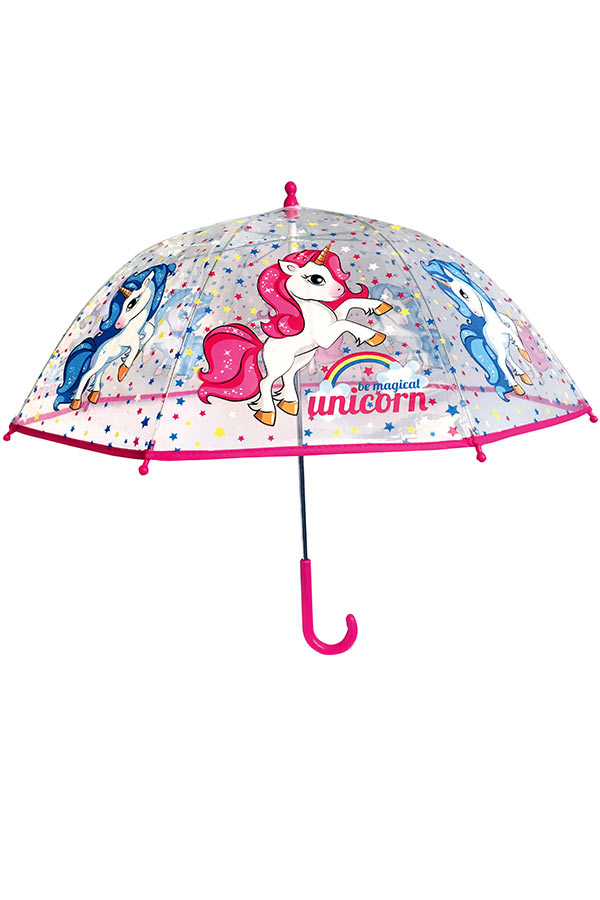 Ομπρέλα παιδική μπαστούνι Unicorn διάφανη 9419