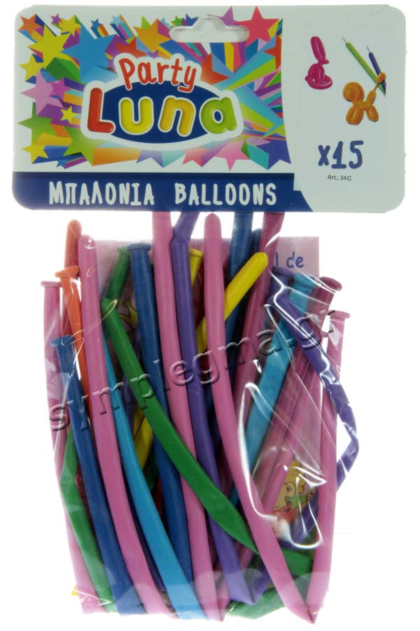 Μπαλόνια μοντελισμού 15 τεμάχια Luna 0088915