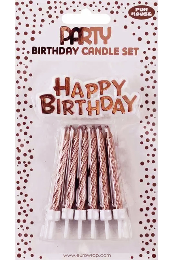 Κεριά τούρτας 12 τεμ Happy Birthday χάλκινο Clairefontaine 26820-RGC