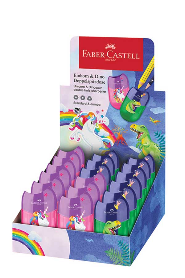 Ξύστρα διπλή 1 τμχ FABER CASTELL unicorn dino 183551