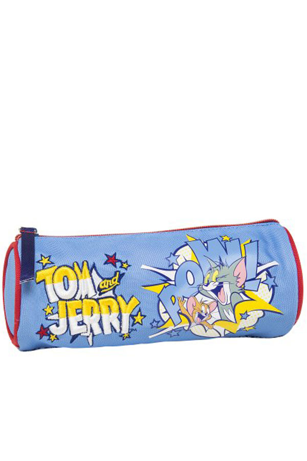 Κασετίνα σχολική στρογγυλή Tom and Jerry γαλάζια 15132