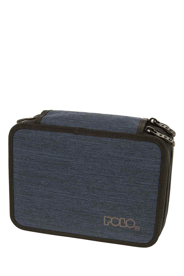 POLO Κασετίνα σχολική τριπλή PENCIL CASE SOLIDO μπλε 9372795100