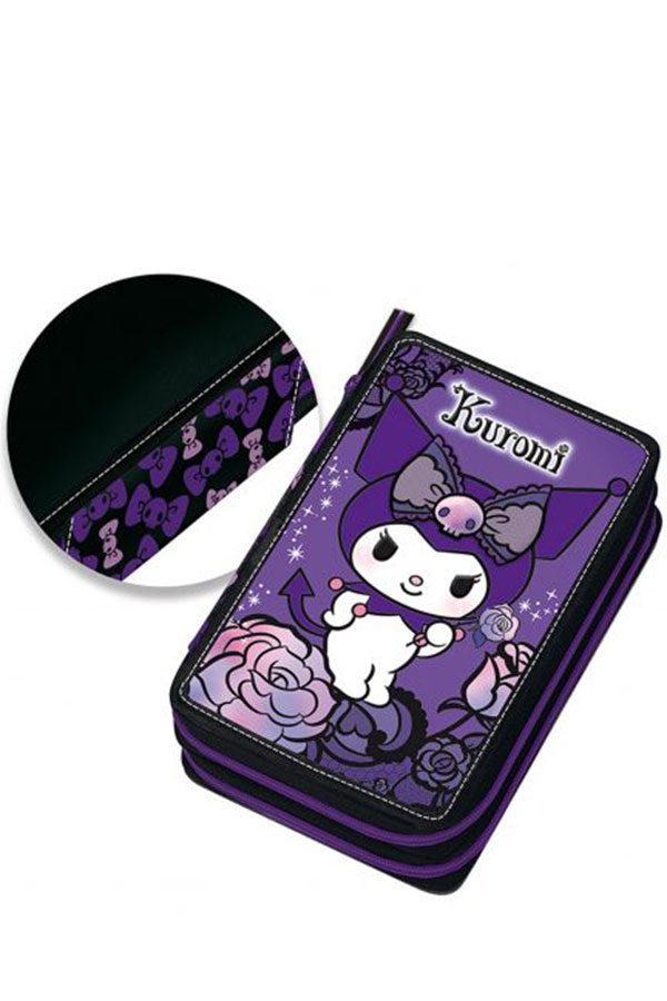 Κασετίνα σχολική γεμάτη Kuromi Purple laces Graffiti 252333