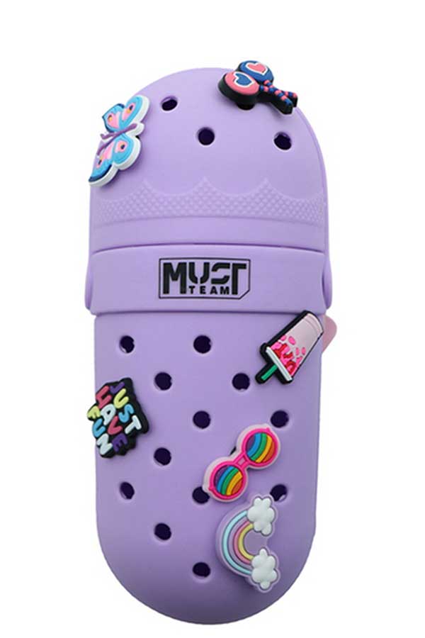Κασετίνα σχολική σιλικόνης must Crocs μωβ 000587238