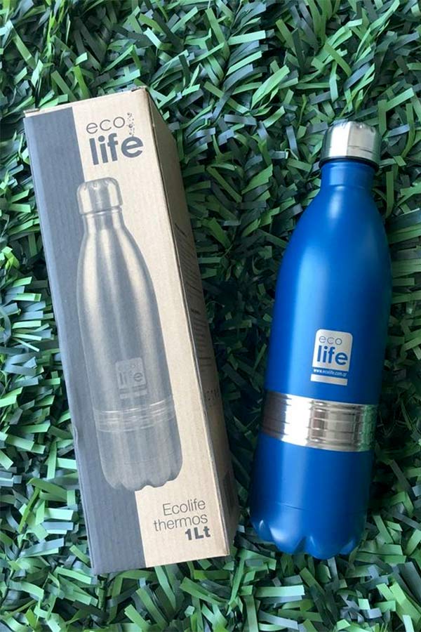 Θερμός Ανοξείδωτος ecolife 1Lt blue - μπλε