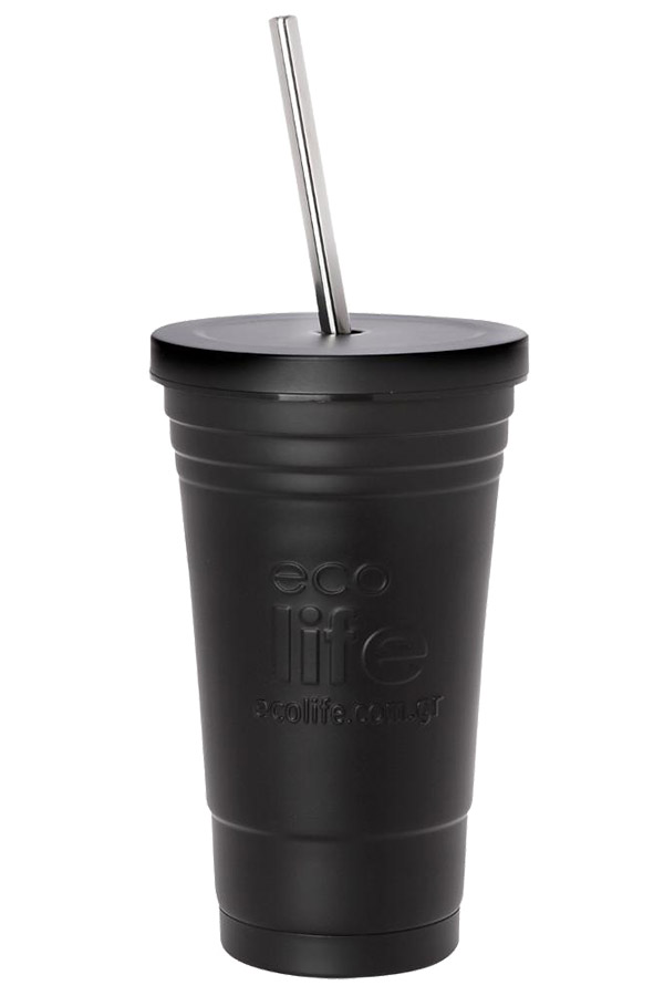 Ποτήρι ανοξείδωτο Θερμός ecolife 480 ml Thermos Cup μαύρο