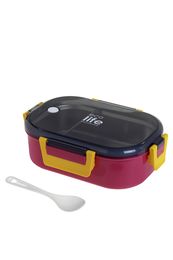 Σετ φαγητού ανοξείδωτο 900ml ecolife κόκκινο 33-ΒΟ-9068