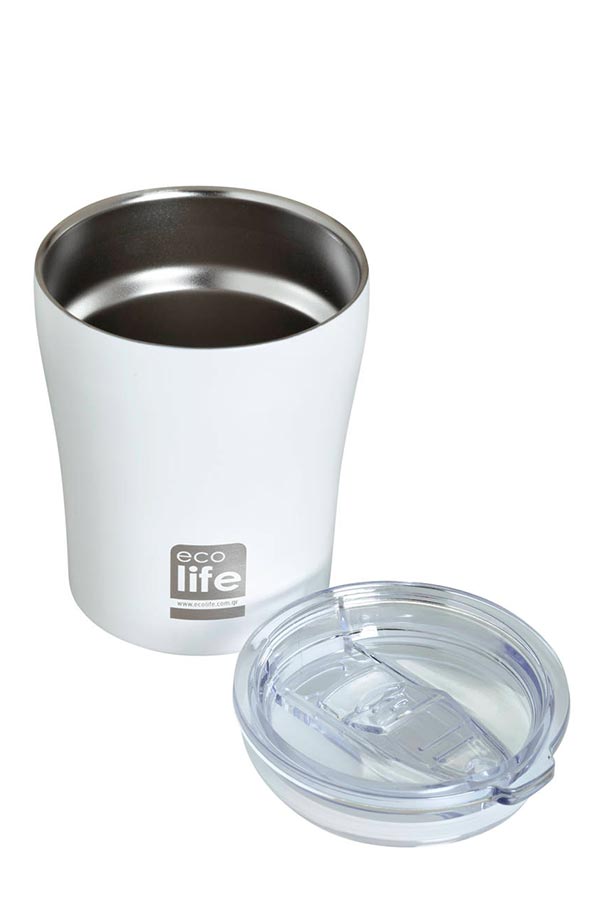 Κούπα θερμός ανοξείδωτη Coffee Thermos 300ml ecolife λευκό