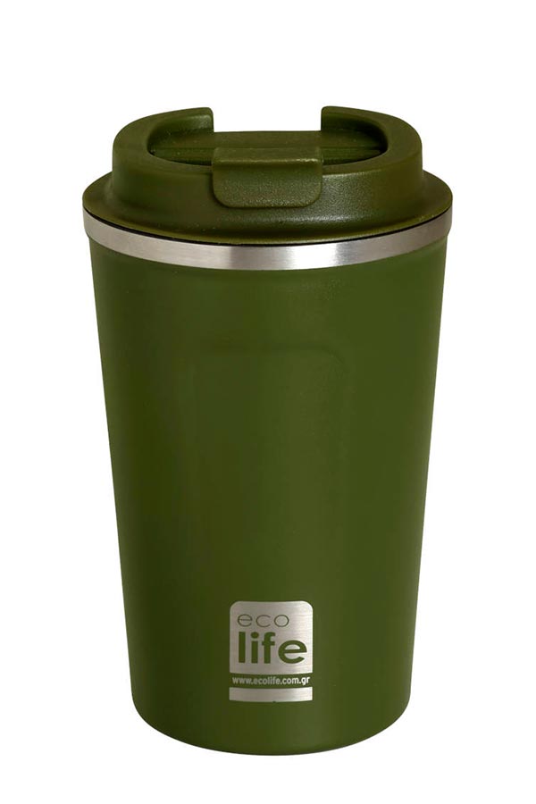 Κούπα θερμός ανοξείδωτη Coffee Thermos 370ml Ecolife πράσινο λαδί