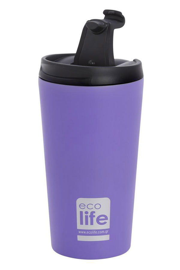 Κούπα θερμός ανοξείδωτη Coffee Thermos 370ml ecolife λιλά 33-ΒΟ-4013