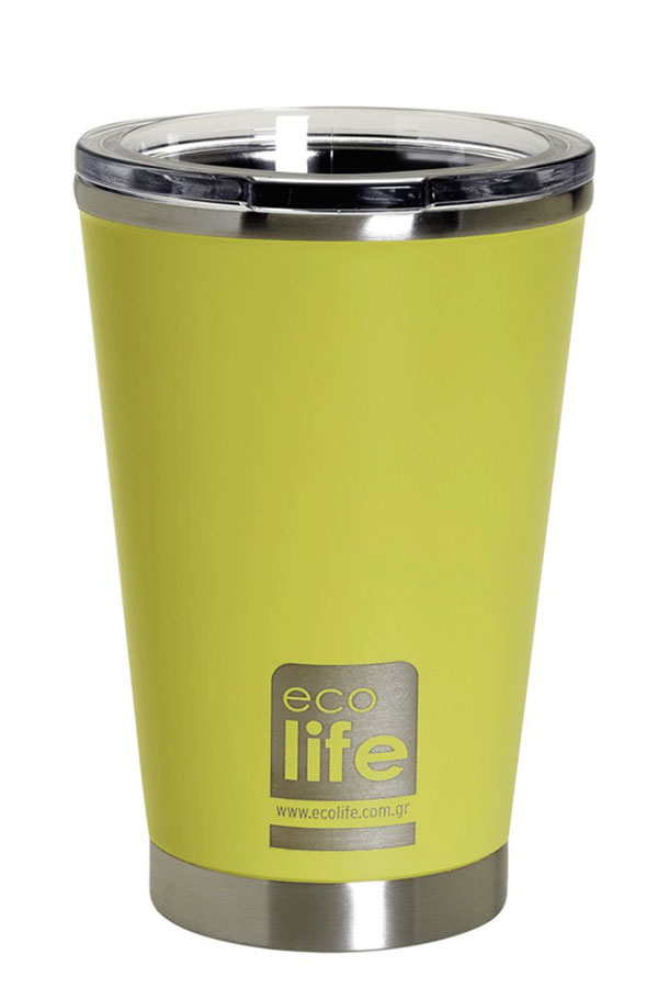 Κούπα θερμός ανοξείδωτη Coffee Thermos 370ml ecolife κίτρινο 33-ΒΟ-4113