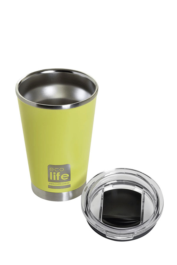 Κούπα θερμός ανοξείδωτη Coffee Thermos 370ml ecolife κίτρινο 33-ΒΟ-4113