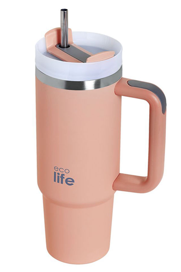 Κούπα θερμός ανοξείδωτη Coffee Thermos 900ml ecolife ροζ 33-ΒΟ-5010