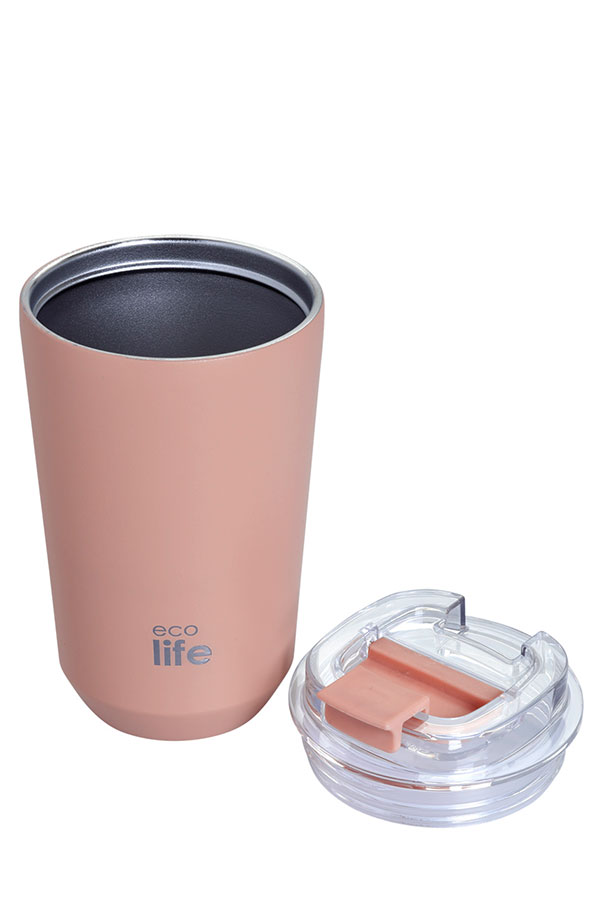 Κούπα θερμός ανοξείδωτη Coffee Thermos 360ml ecolife ροζ 33-ΒΟ-4123