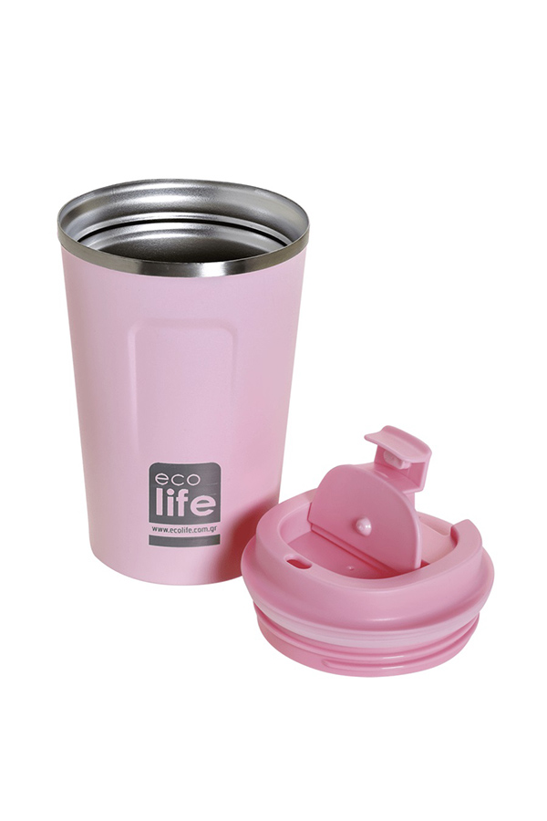 Κούπα θερμός ανοξείδωτη Coffee Thermos 370ml Rose pink ecolife 002031