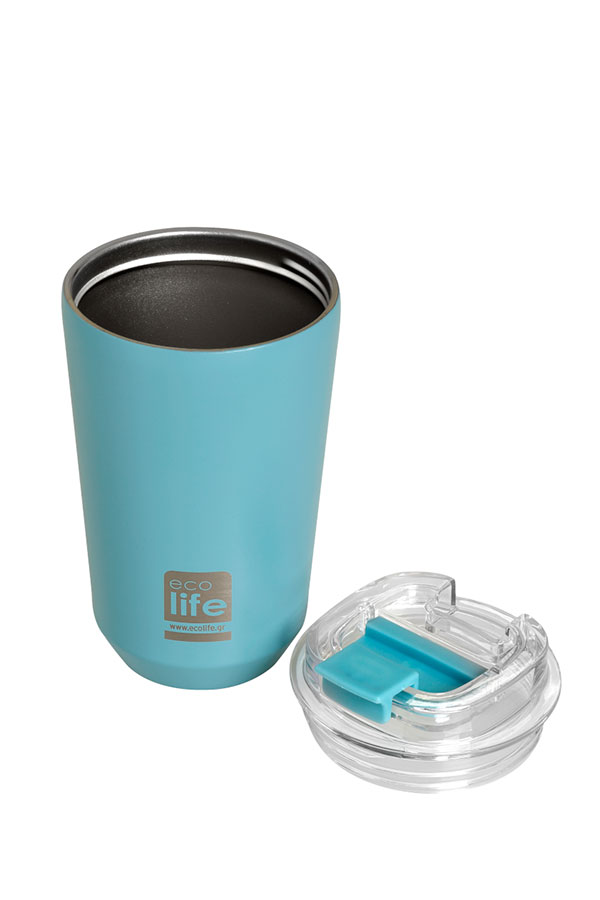 Κούπα θερμός ανοξείδωτη Coffee Thermos 360ml ecolife μπλε ανοιχτό 33-ΒΟ-4122