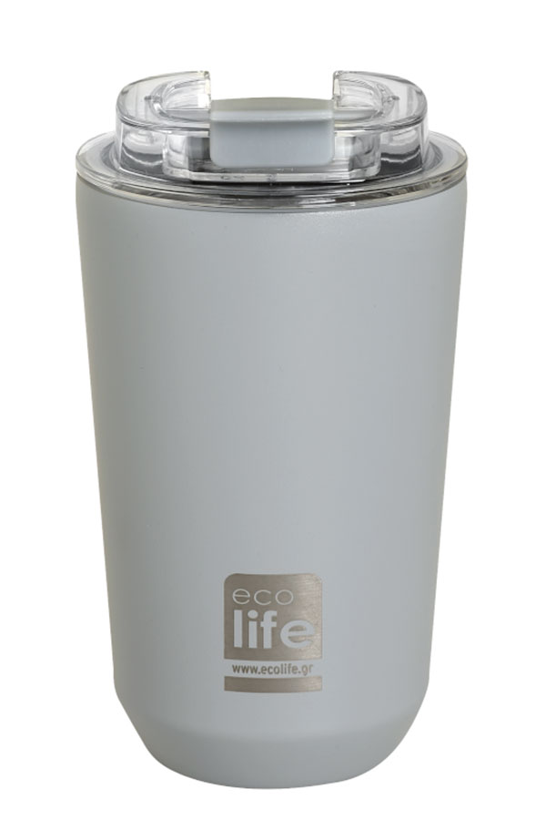 Κούπα θερμός ανοξείδωτη Coffee Thermos 360ml ecolife γκρι ανοιχτό 33-ΒΟ-4119